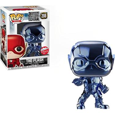 Imagem de The Flash Light Blue Chrome Funko Pop! Dc Liga Da Justiça Colecione Express
