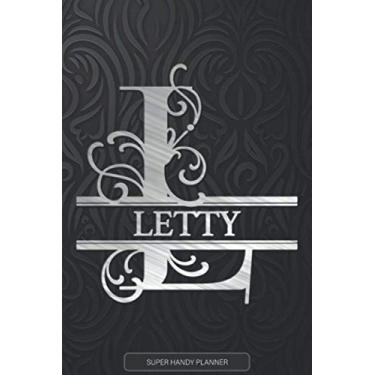 Imagem de Letty: Silver Monogram Letter L The Letty Name - Letty Name Custom Gift Planner Calendar Notebook Journal