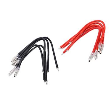 Imagem de Cabos de extensão de motor rc, conectores de borracha de 4mm, fio de silicone macio 6awg para motores escovados rc e brinquedos modelo esc com 10 peças