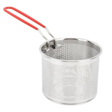 Imagem de Cestas de servir batatas fritas, drenagem rápida de óleo, estrutura forte, cesta de coador de fritura, redonda, aço inoxidável 304, para branqueamento