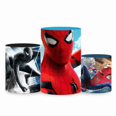 Imagem de Trio de Capa Cilindro para Festa Infantil Veste Fácil c/ Elástico Homem Aranha - Fera Print