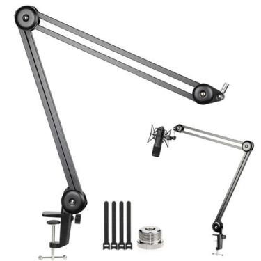 Imagem de Suporte Pedestal Braço Profissional de Mesa Articulado Para Microfone 