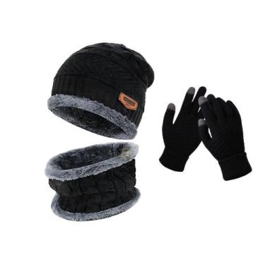 Imagem de Kit De Frio Intenso Luva Touch + Touca e Protetor De Pescoço Pelinho F