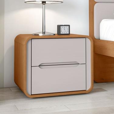 Imagem de Mesa De Cabeceira 2 Gavetas Loop Amêndoa Clean-off White