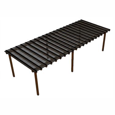 Imagem de Kit Policarbonato Fume 4mm 10,00m X 3,00m - Perfis Naturais