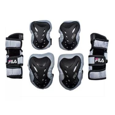 Imagem de Kit De Proteção Fila Jr Girl Fp Gears Sl-bk-pk Tam Xxp