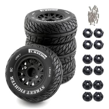 Imagem de Chanmoo Pneus E Rodas Para Caminhão De Corrida Curta 1/10 Rc Com 12 Mm, 14 17 Mm Hexagonais, 113 Borracha 1/8 Escala Ou Carro Estrada Hsp Sonic 94102 Gt Ptg-2 Tamiya Tt02 Racing 4 Peças (Preto B)