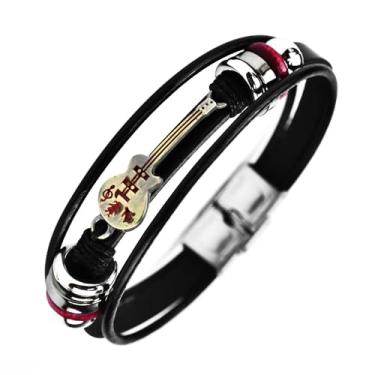 Imagem de ROJEMXVE Pulseiras de rock entusiasta de liga de zinco presentes azul D