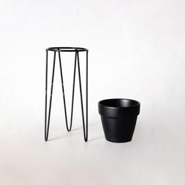 Imagem de Kit 5 Suporte Tripé Vaso Flor 50x38cm Jardinagem - UP Box, Preto