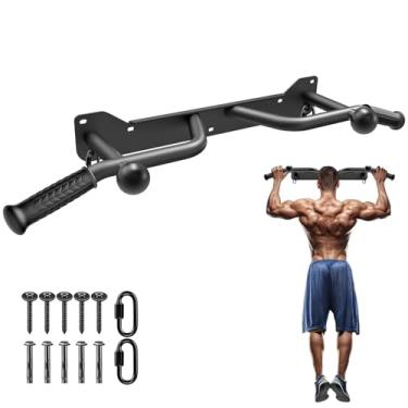 Imagem de Kipika Barra de puxar montada na parede, barras de puxar para porta resistentes, treinamento de aderência de dedo em bola, tubo de aço durável de 3,5 cm, cabo de 5 mãos