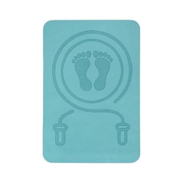 Imagem de Colaxi Tapete de pular corda, tapete de pular de 8 mm de espessura, protege o piso e o equipamento para uso interno e externo, para academia doméstica, Azul