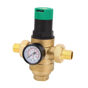 Imagem de Zhjvihx Regulador de Pressão água de Latão Com Filtro de 40 Mícrons, Estrutura do Pistão, Filtro de Malha, Instalação Fácil, para Casas, Jardins, Edifícios e (1/2 polegada (DN15))