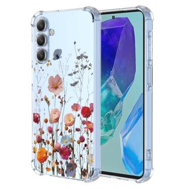 Imagem de RRXSYXL Capa para Samsung M55 5G, capa Samsung C55 com estampa floral transparente, capa macia à prova de choque para Samsung Galaxy M55 5G, Samsung Galaxy C55, bonita floral