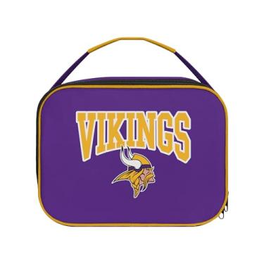 Imagem de FOCO NFL unissex adulto oficialmente licenciado Wordmark Team Color Big Logo Football Zip Closure 7L Lunch Bag - Minnesota Vikings