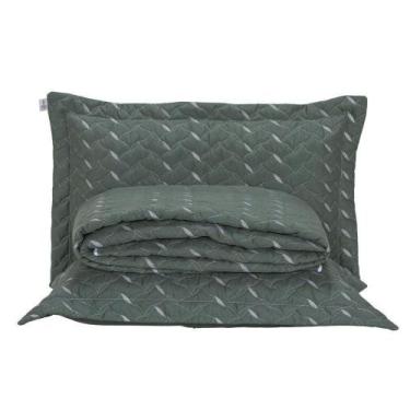 Imagem de Cobre Leito Bordado 400 Fios Heitor Casal Queen 100% Poliéster - Verde