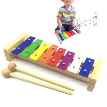 Imagem de Metalofone Xilofone Infantil 8 Notas Rítmica Medio MXP