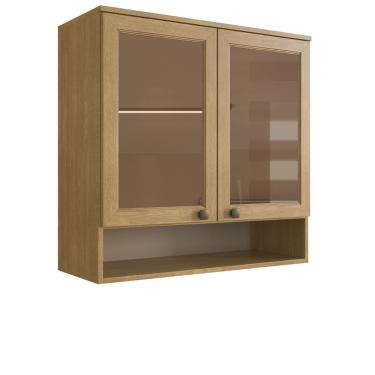 Imagem de Armário Aéreo 2 Portas 80cm Vidro Reflecta 100 MDF May Cadorin Móveis