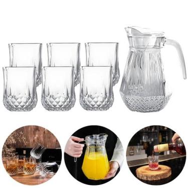 Imagem de Conjunto 6 Copos 200ml Com Jarra 1,4 Litros Vidro Agua Suco - Importad