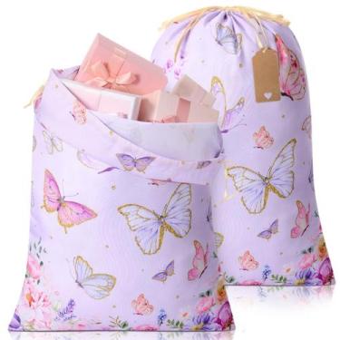 Imagem de Sacos de presente Blosssound Butterfly Drawstring 71 cm para chá de be