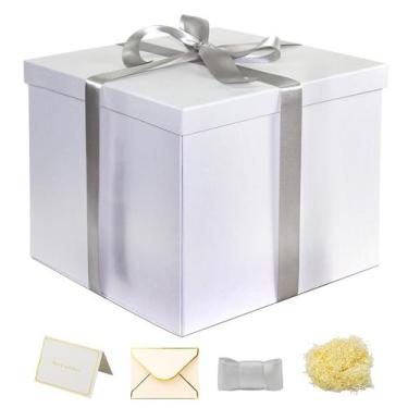 Imagem de Caixa de presente YINUOYOUJIA grande 30x30x25cm branca para presentes