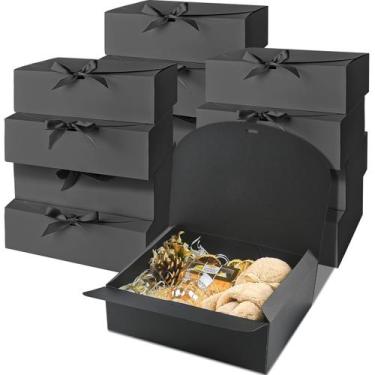 Imagem de Caixas de presente Ocmoiy, pacote com 12 caixas de papel preto com fit