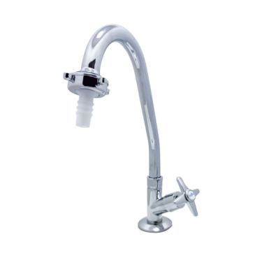 Imagem de Torneira Pia Cozinha Bica Móvel Com Bico Mesa Bancada Cromado Metal Luxo