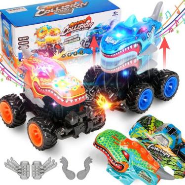 Imagem de Toy Monster Truck kkmon explodindo com projéteis intercambiáveis