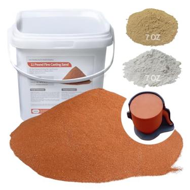 Imagem de 11 LB 400 Mesh Fine Casting Sand + 0.44 LB Viscosity-Enhancing Soil + 0.44 LB Release Sand | Molding Clay for Metal Jewelry Crafting | Metal Casting Kit for Detailed Replicas (Red, Large 11LB)