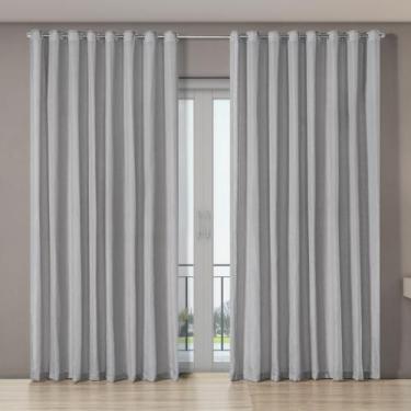 Imagem de Cortina Voil Gaze Linho Trama Reforçada 4,00 Larg. Por 2,70 Alt. Ilhós