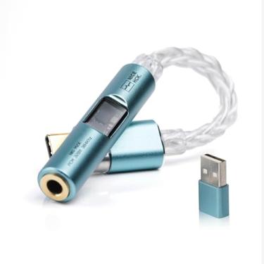Imagem de Adaptador de áudio NK1 MAX USB C para 3,5 mm, cabo dongle tipo C para fone de ouvido auxiliar de 32 bits/384 kHz HiFi DAC Dongle compatível com iPhone 16 Pro Max/15 Pro/15, Samsung Galaxy S24 (verde