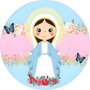 Imagem de Capas Painel Mini Redondo Mesa Religioso Infantil Decoração - NoBrand,