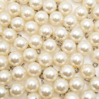 Imagem de Pingente Perola Creme 10mm 100pçs Abs Perolada Bijuterias 80g - Macall