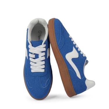 Imagem de Tigeridea Tênis feminino casual para negócios, tênis confortável com cadarço e cadarço, Azul, 39
