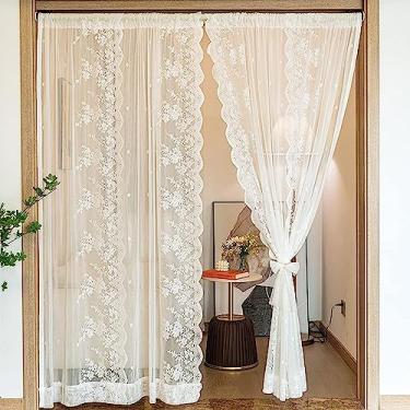 Imagem de Cortina de cozinha curta cortinas de chiffon de renda vintage - para cortinas de janela interior ao ar livre - transmissão de luz/decoração / divisão - cortinas semi-transparentes de privacidade