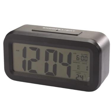 Imagem de Relógio Despertador Digital De Mesa Temperatura Alarme Luz (127 220V) Portátil Letra Grande Temporizador (preto)