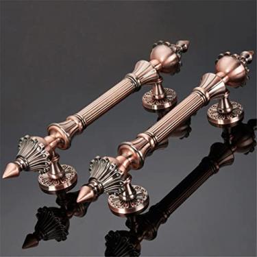 Imagem de Puxadores de porta retrô europeus maçaneta de porta de madeira antiga e maçanetas para ferragens de porta de portão externo (cor: E, tamanho: comprimento 437 mm) (comprimento E 330 mm)