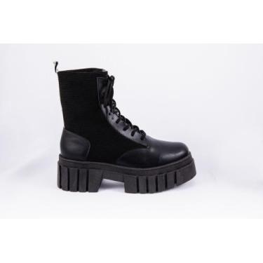 Imagem de coturno preto tratorado - Shoes By Carol