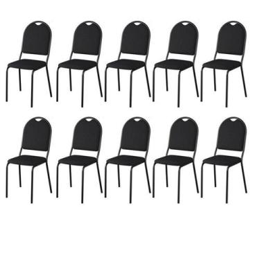 Imagem de Kit 10 Cadeiras para Escritório Auditório Hotel Fixa Empilhável - Espr