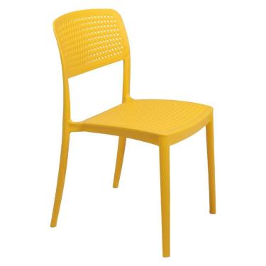 Imagem de Cadeira Tramontina Serena Amarela Empilhável Em Polipropileno Com Proteção Antimicrobiana