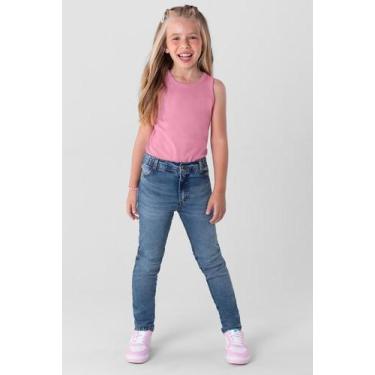 Imagem de Calça infantil menina em jeans Brandili, 10, Azul