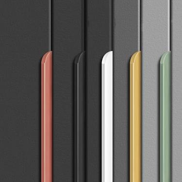 Imagem de Shozafia Pacote com 4 puxadores de dedo para armários puxadores de dedo puxador de aba de borda de gaveta, puxadores ocultos longos modernos de armário de cozinha (800 mm), cinza)