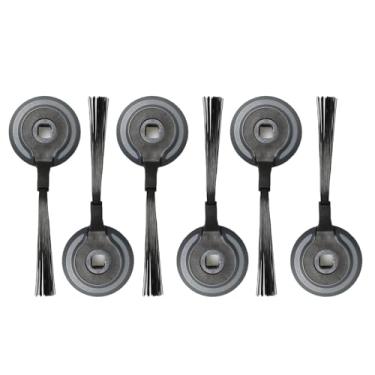 Imagem de SQXBK 6 peças de escova lateral de malha de filtro preto 100 mm acessórios para máquina de vassoura para manuseio de detritos/pelos de animais de estimação e limpeza de tapetes/piso duro