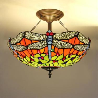 Imagem de Luminária pendente contemporânea de vidro colorido com LED, estilo americano criativo, para sala de estar, restaurante, quarto, hotel, casa de campo, corredor, café, bar, lustre de vidro col