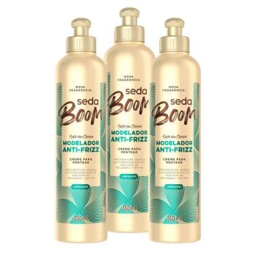 Imagem de Kit 3 Creme para Pentear Seda Boom Modelador Antifrizz 350ml