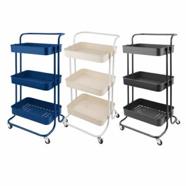 Imagem de Carrinho Organizador Multiuso com Rodinhas (Azul)