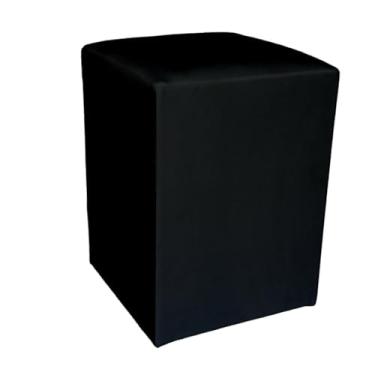 Imagem de Puff Decorativo Estofado para Sala e Quarto – Banqueta Confortável 30x30x43cm (Preto)