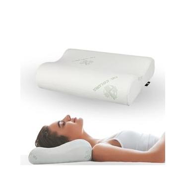 Imagem de Travesseiro Nasa Bambu Cervical Ortopédico Antialérgico Dr Coluna Branco