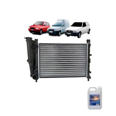 Imagem de Kit Radiador Uno 1.6 91/96 + Uno Fire 2001 Com Água Desmineralizada 5L