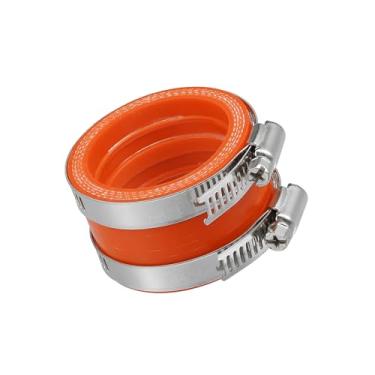 Imagem de Partuto Adaptador de carburador de motocicleta laranja de borracha de 45 mm ID tubo de admissão adaptador de manifold interface de manga de bota com grampos - pacote com 2 substituições
