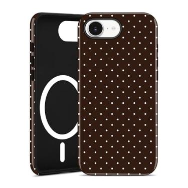 Imagem de Aitipy Capa de telefone magnética de bolinhas para iPhone 16e, compatível com MagSafe, lindas bolinhas marrons estéticas, TPU macio e policarbonato rígido, à prova de choque, capa protetora para